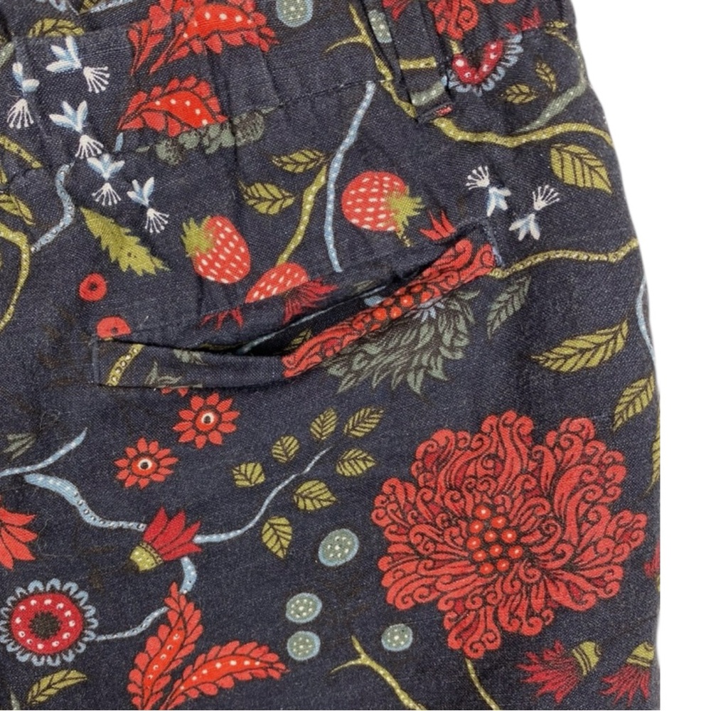 ANN TAYLOR LOFT Linen Blend Paisley Boho Fringe Hem Shorts in Navy Size S PETITE - Picture 7 of 15